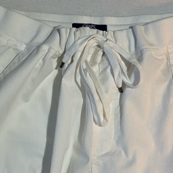 Chaps Women's White Cotton Drawstring Waist Capri Pants. Sz 3X - Picture 3 of 15